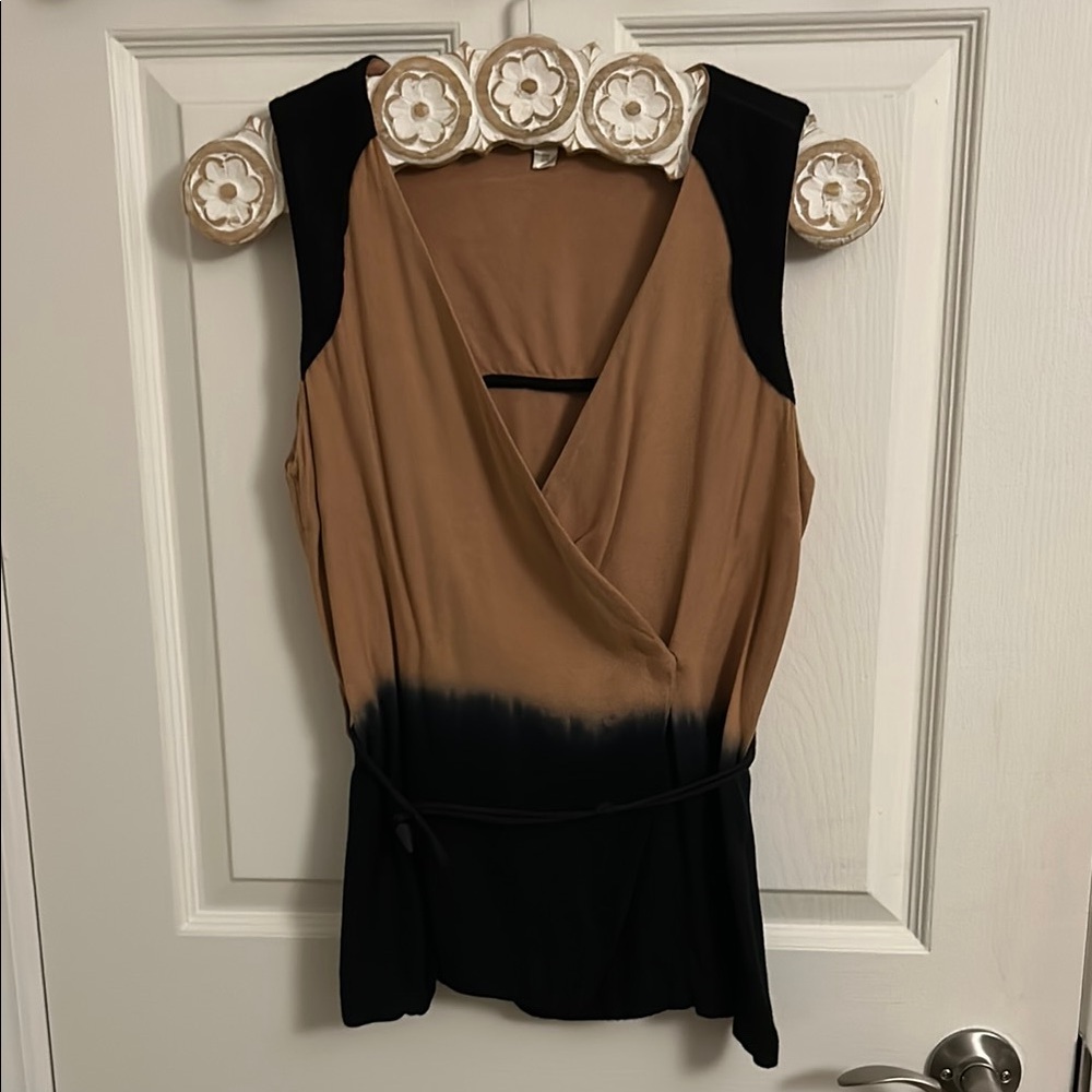 Diesel Tan and Black Crossover Vest/Top